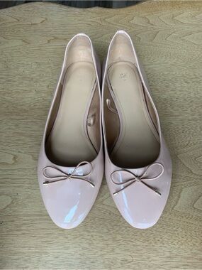 H&M Blush Patent Bow Ballet Flats